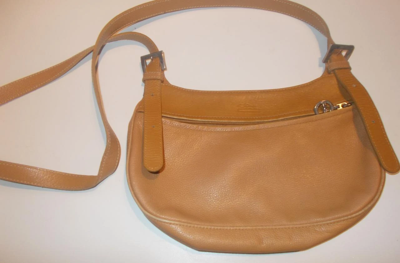 Bonito y pequeño bolso de hombro LONGCHAMP en auténtica piel marrón - Auténtico – photo 9
